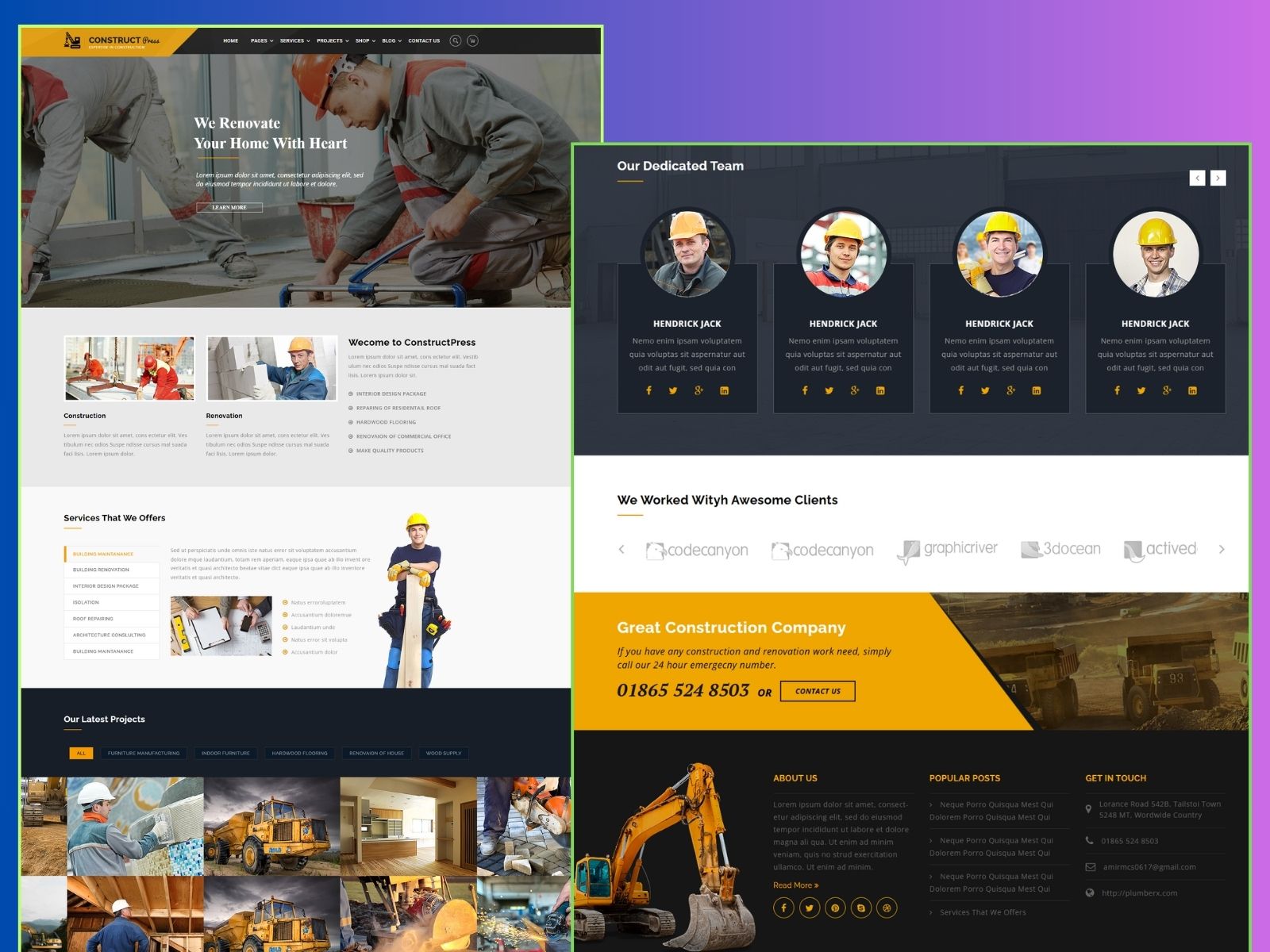 Construct Press – Construction and Renovation WordPress Theme