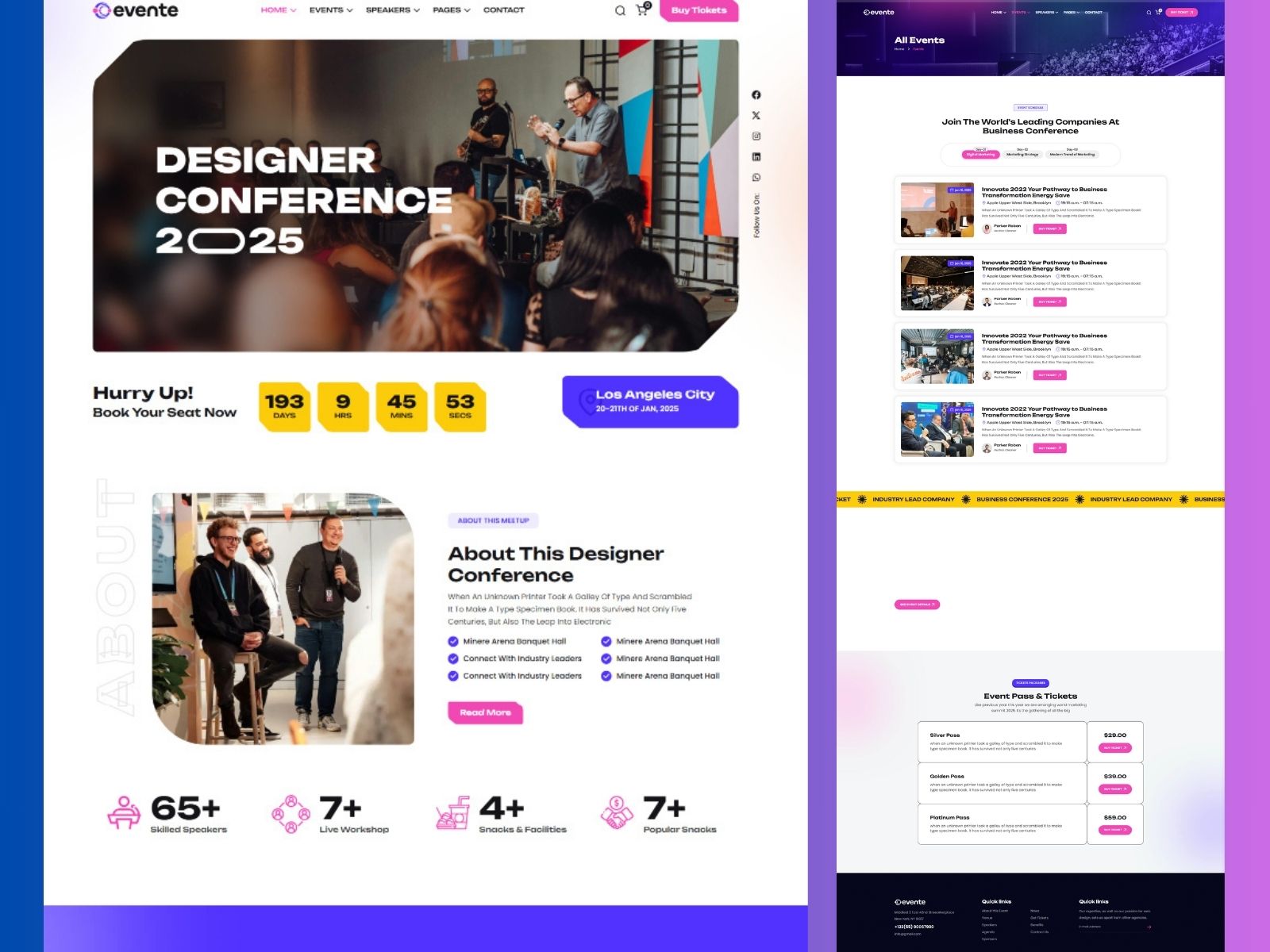 Evente – Modern Event & Conference React NextJS Template