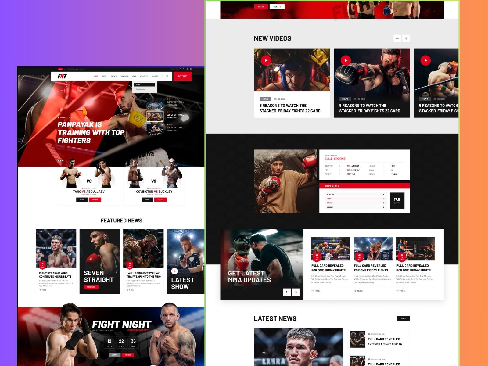 FNT – MMA Promotion & News Figma Template