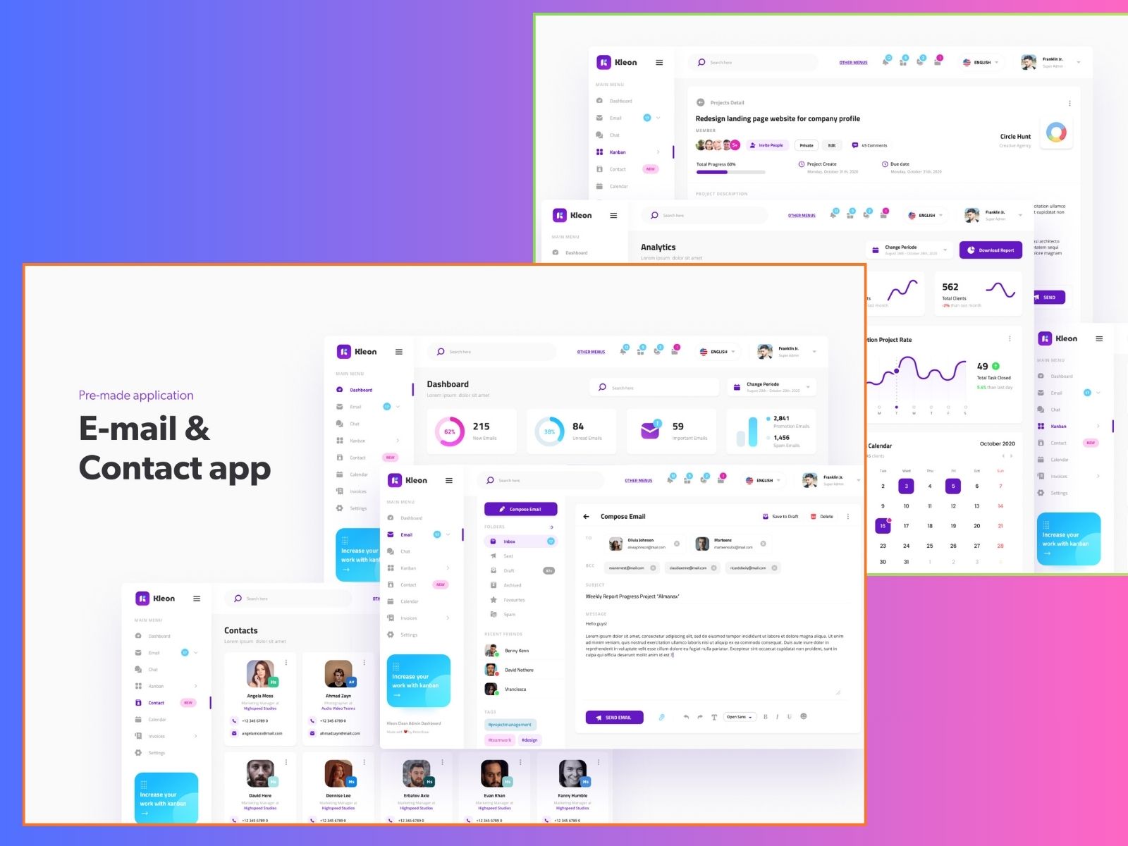 Kleon – Clean Admin Panel Dashboard UI Template Figma