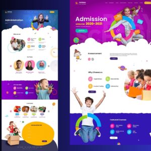 Rainbow – Multipage Kids Play School Website Figma Template