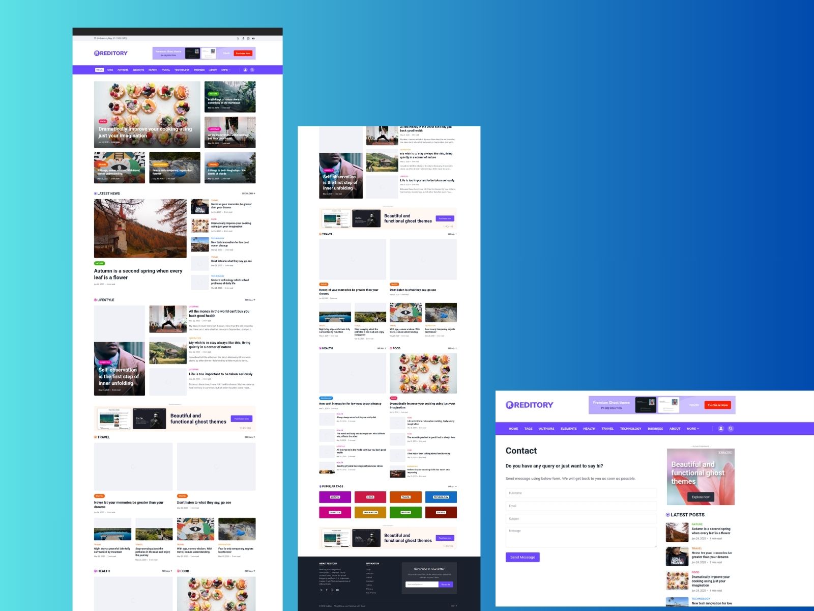 Reditory – News & Magazine Style Ghost Blog Theme