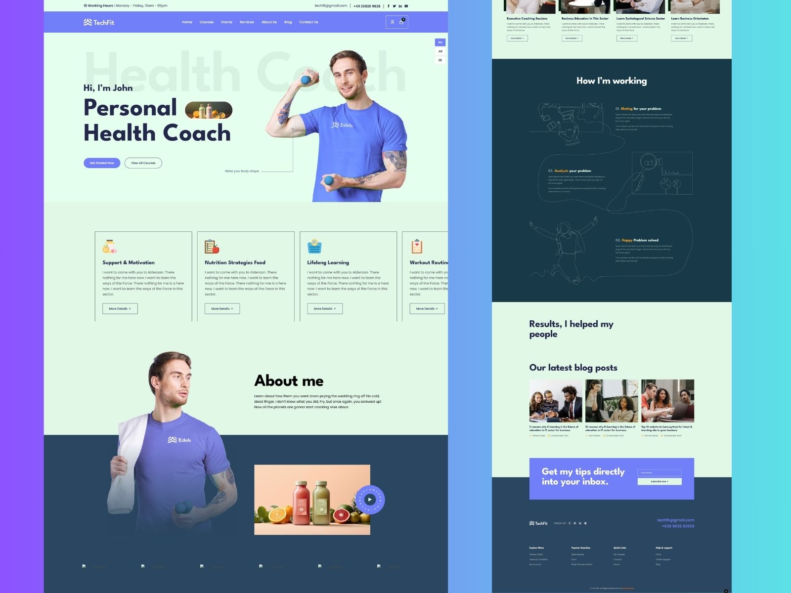 TechFit – Gym, Fitness, Yoga Coaching LMS React Next.js Tailwind CSS Template