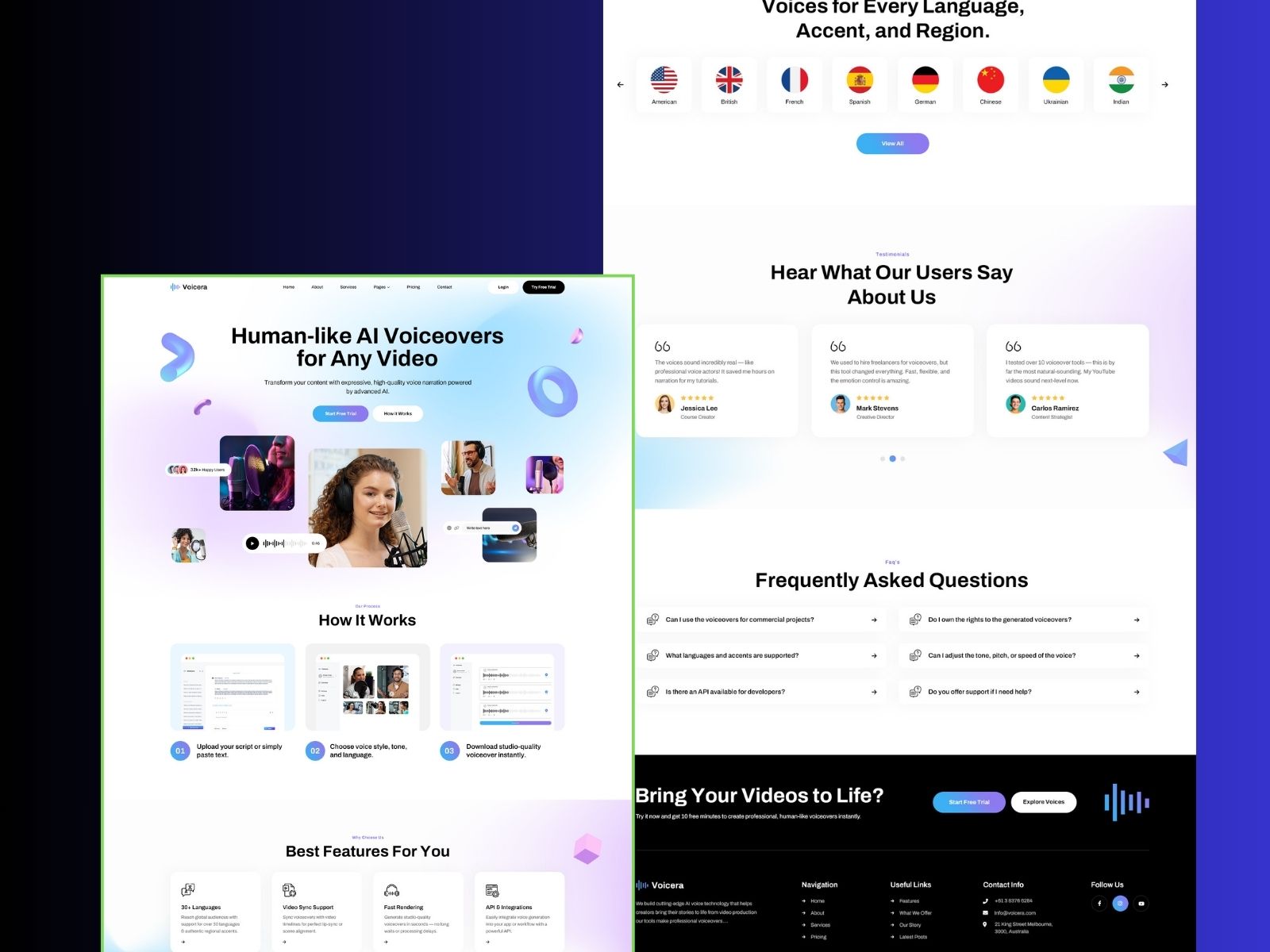 Voicera | AI Voiceover PSD Template